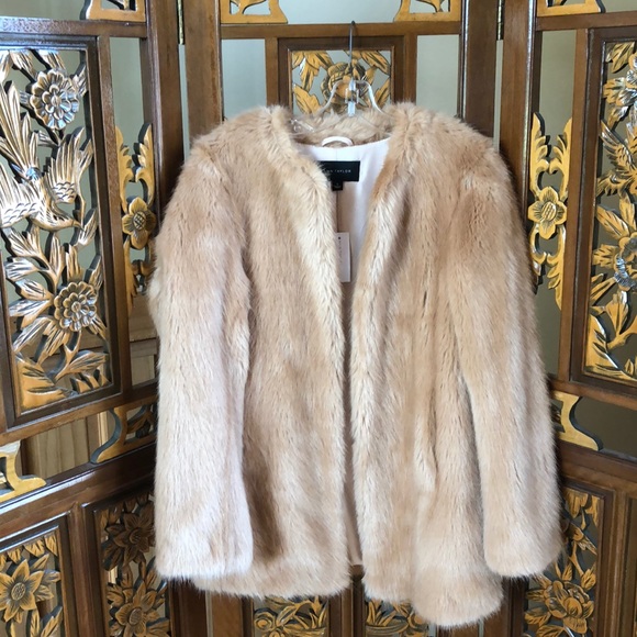 Ann Taylor Jackets & Blazers - NWT Ann Taylor Blush Faux Fur Coat Size S